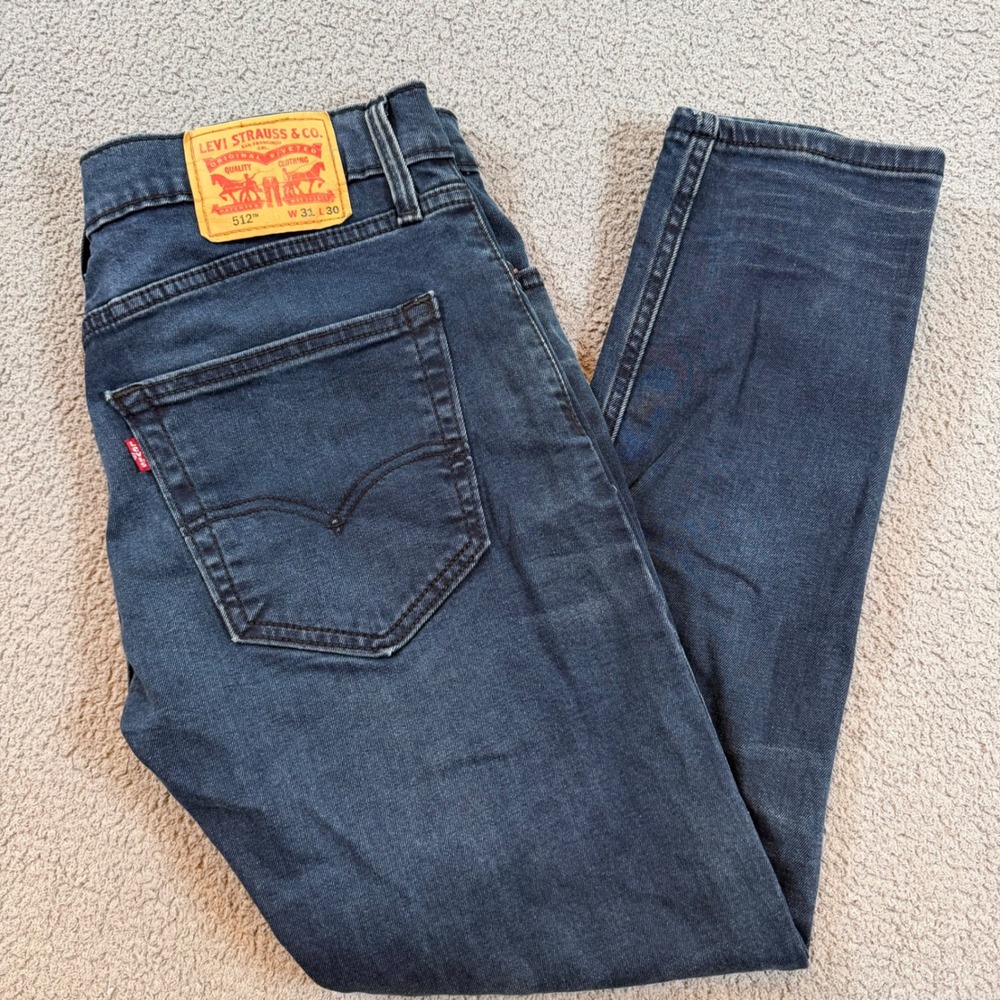Levis 512 Slim Taper Jeans Mens 31x30 Dark Wash Blue Denim 288330056
